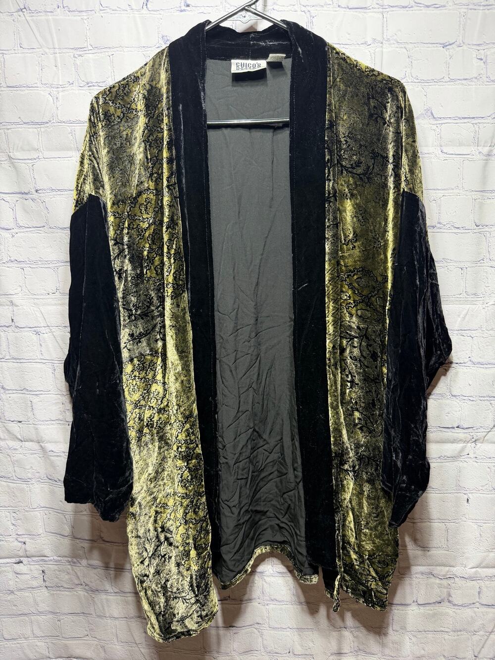 Chico's VTG Silk Blend Velvet Sweater Dark Floral Sz S Whimsigoth Witchy